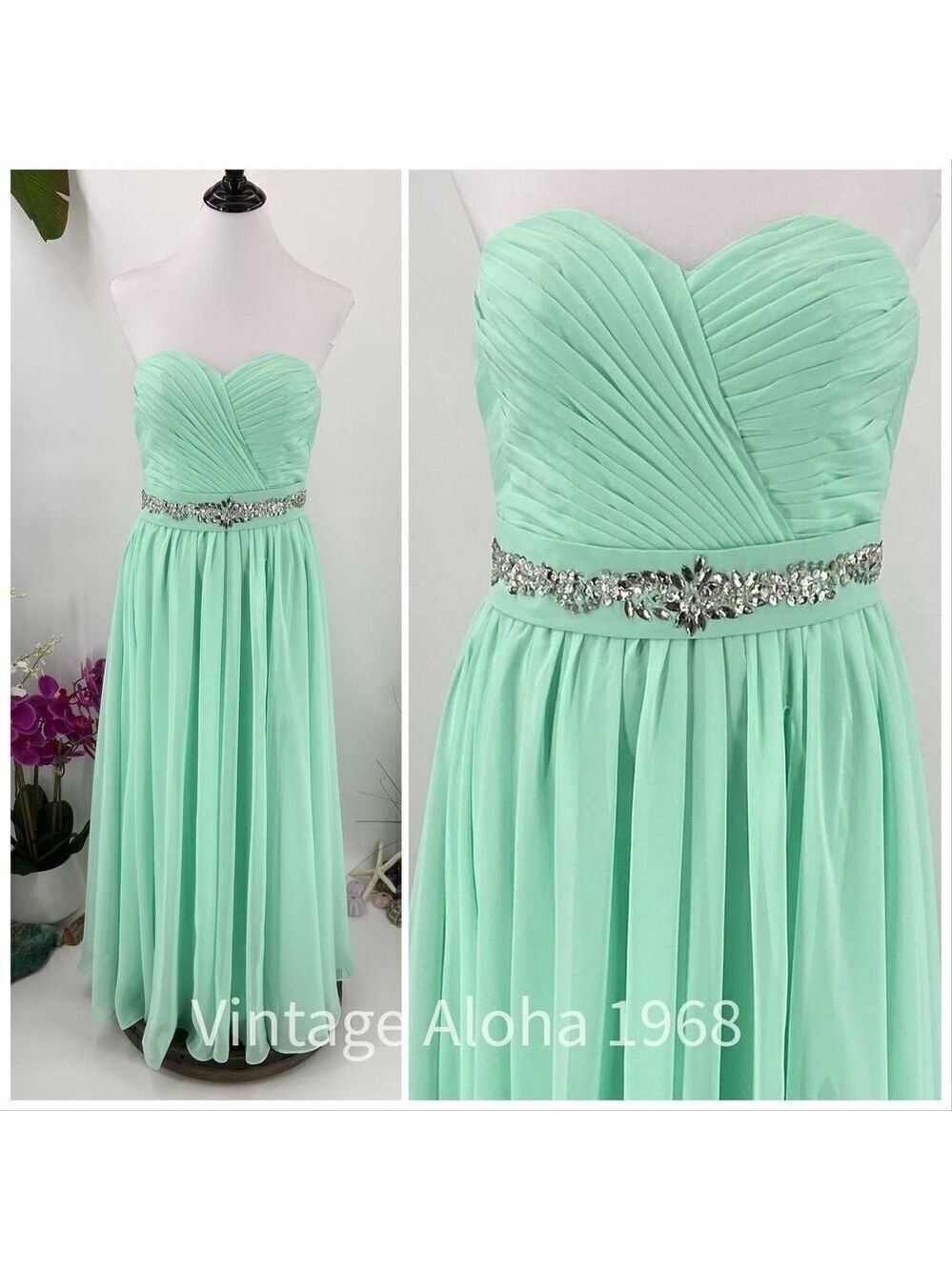Evening Gown Dress Pre Loved Soft Green